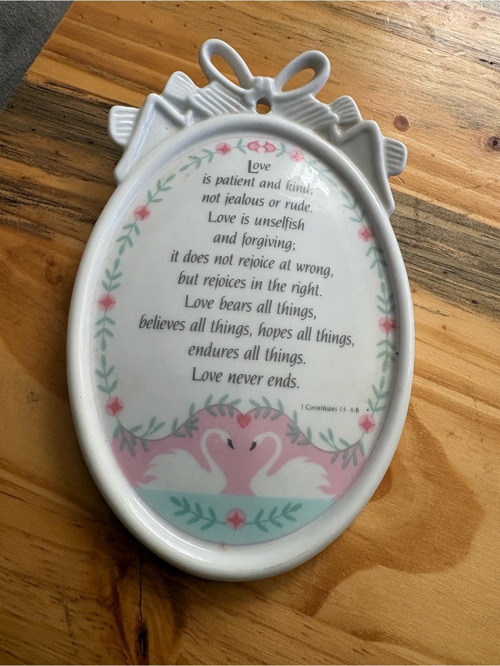 Ceramic Cherished Sentiments Oval Love Plaque - Picture 3 of 4
